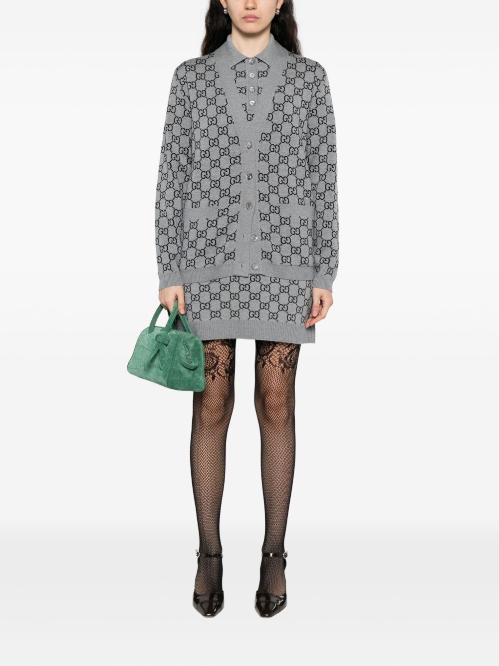Reversible Gg Wool Jacquard Cardigan