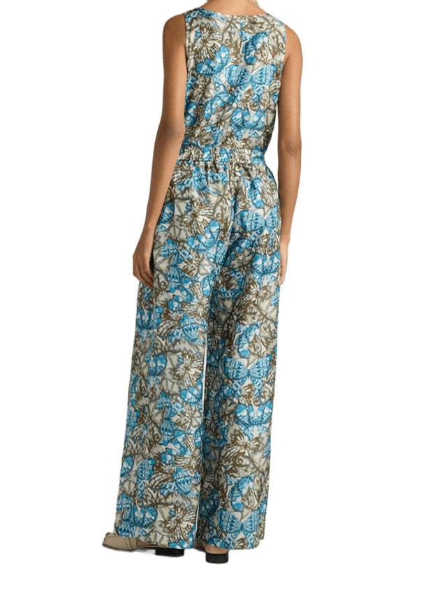 Printed Silk Palazzo Trousers