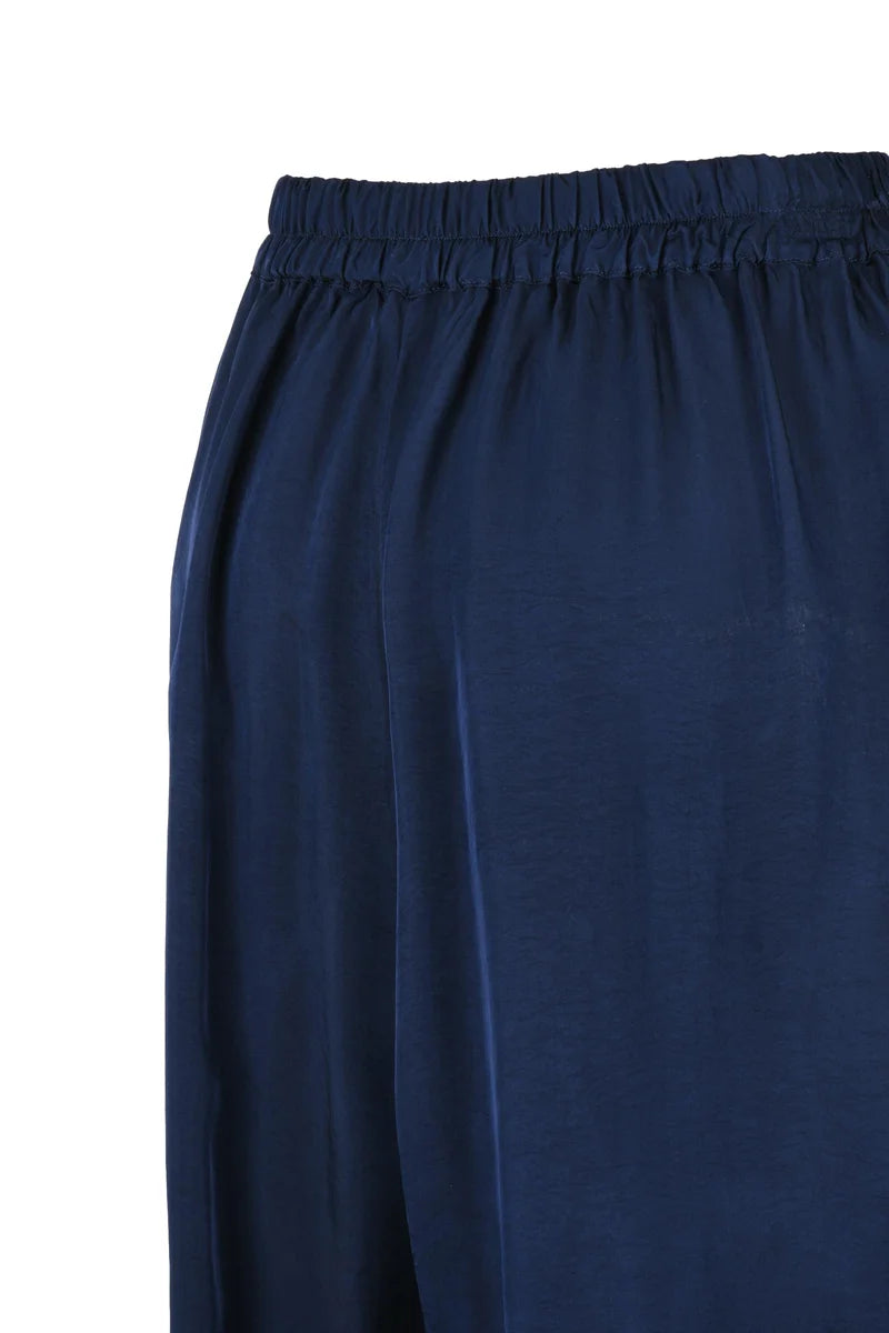 Blue Satin Bermuda Shorts