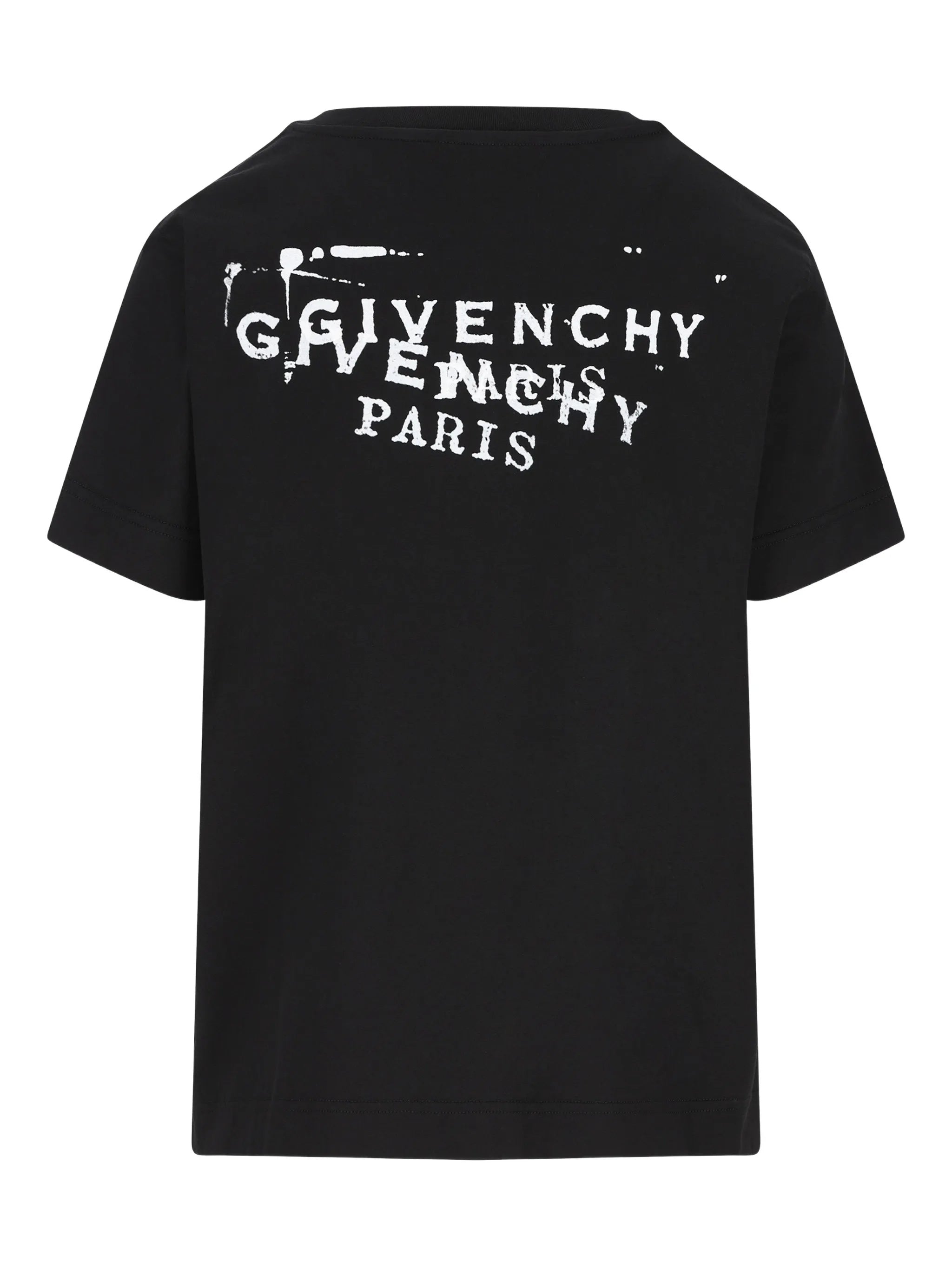 Regular Fit Black Cotton Distressed T-Shirt