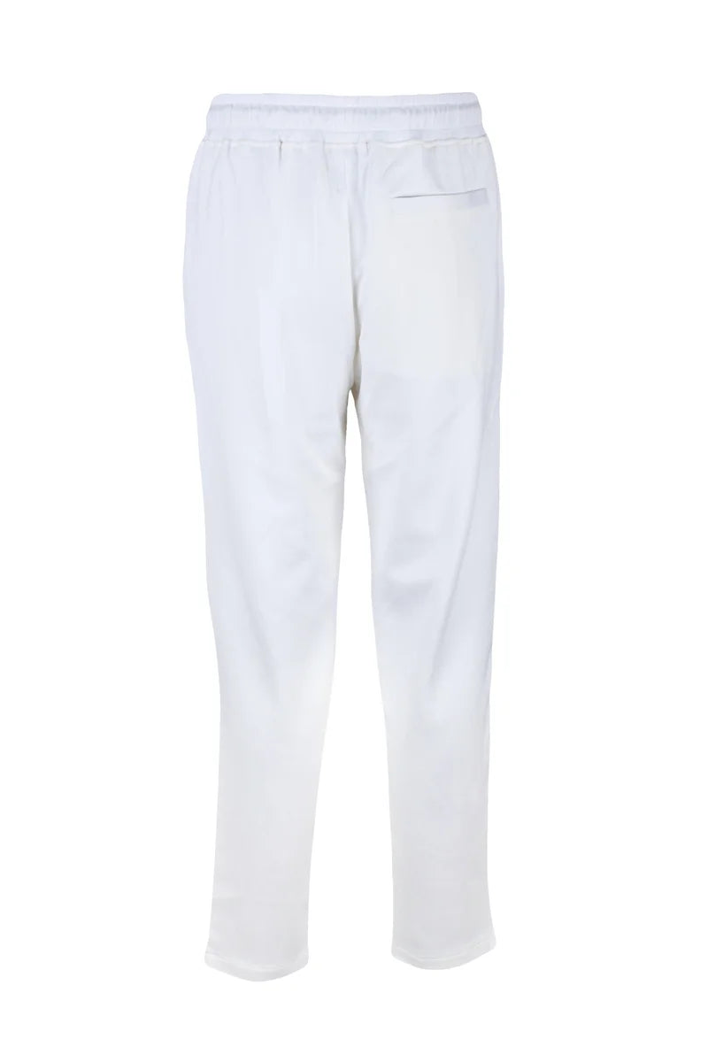Cotton Cashmere Silk Track Pants - White