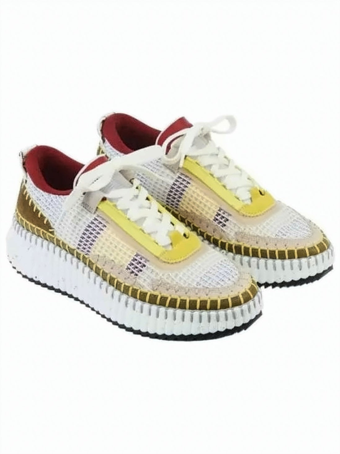 Woven Mesh Sneakers with Accented Details