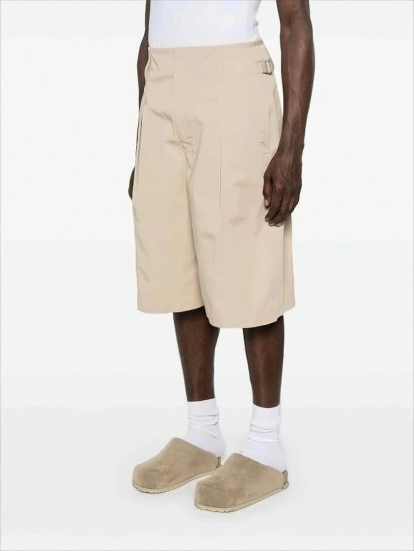 Knee-Length Relaxed Fit Shorts with Adjustable Waist Tabs