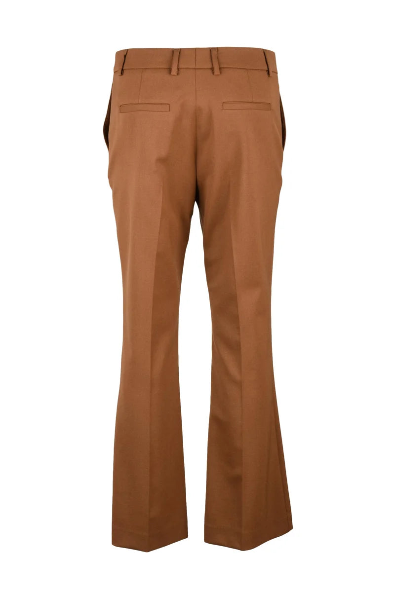 Straight Leg Trousers - Brown