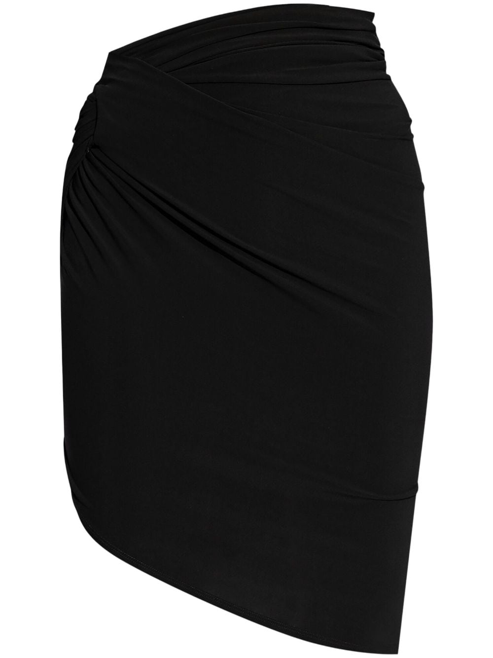 Asymmetric Draped Black Skirt