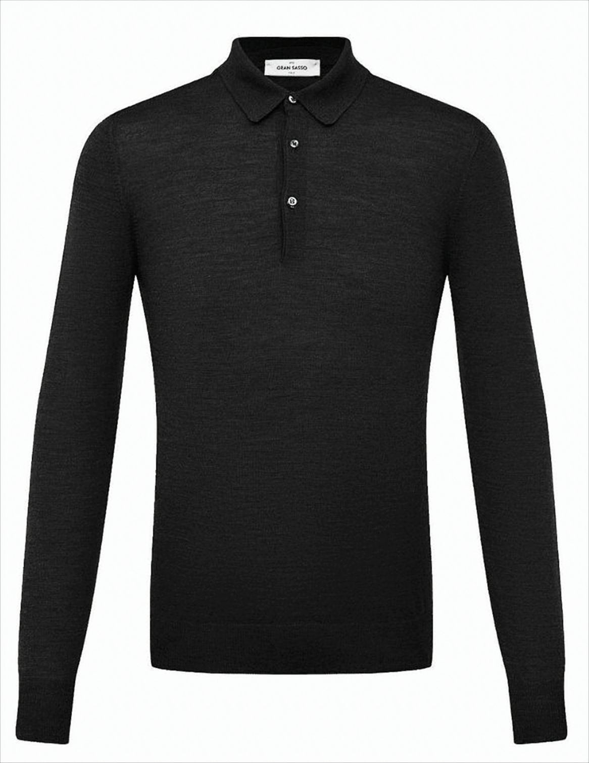 Long-Sleeved Polo Sweater With Turn-Down Collar