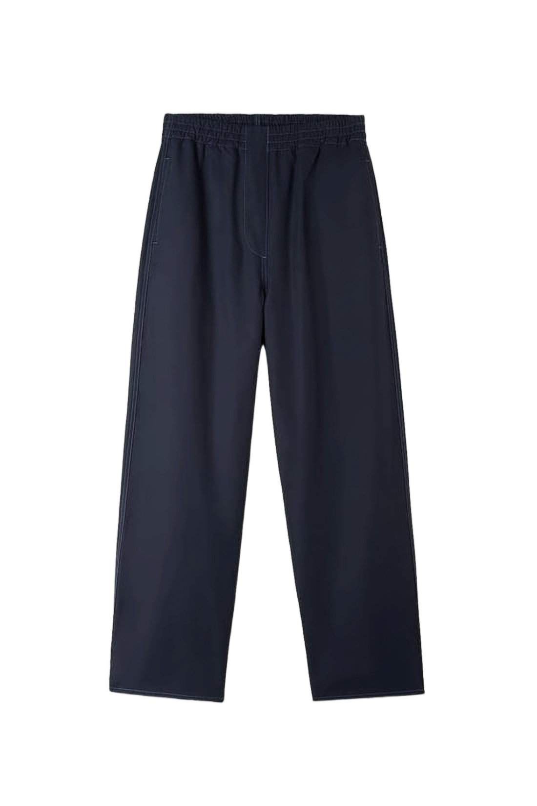 Wide-Leg Black Jogger Pants With Elastic Waistband