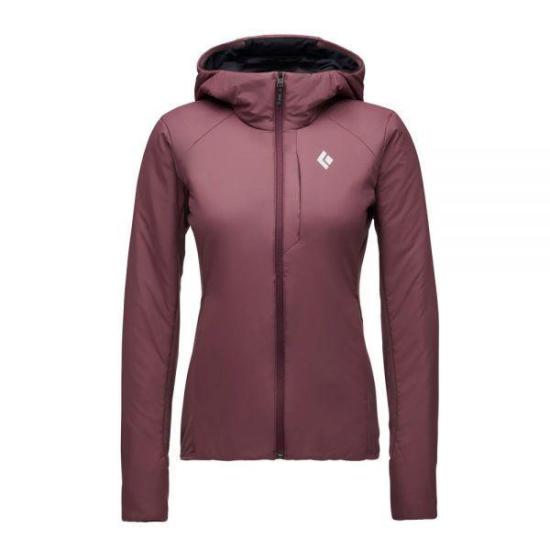Sleek Fitted Burgundy Jacket With Hood And Zipper Closure