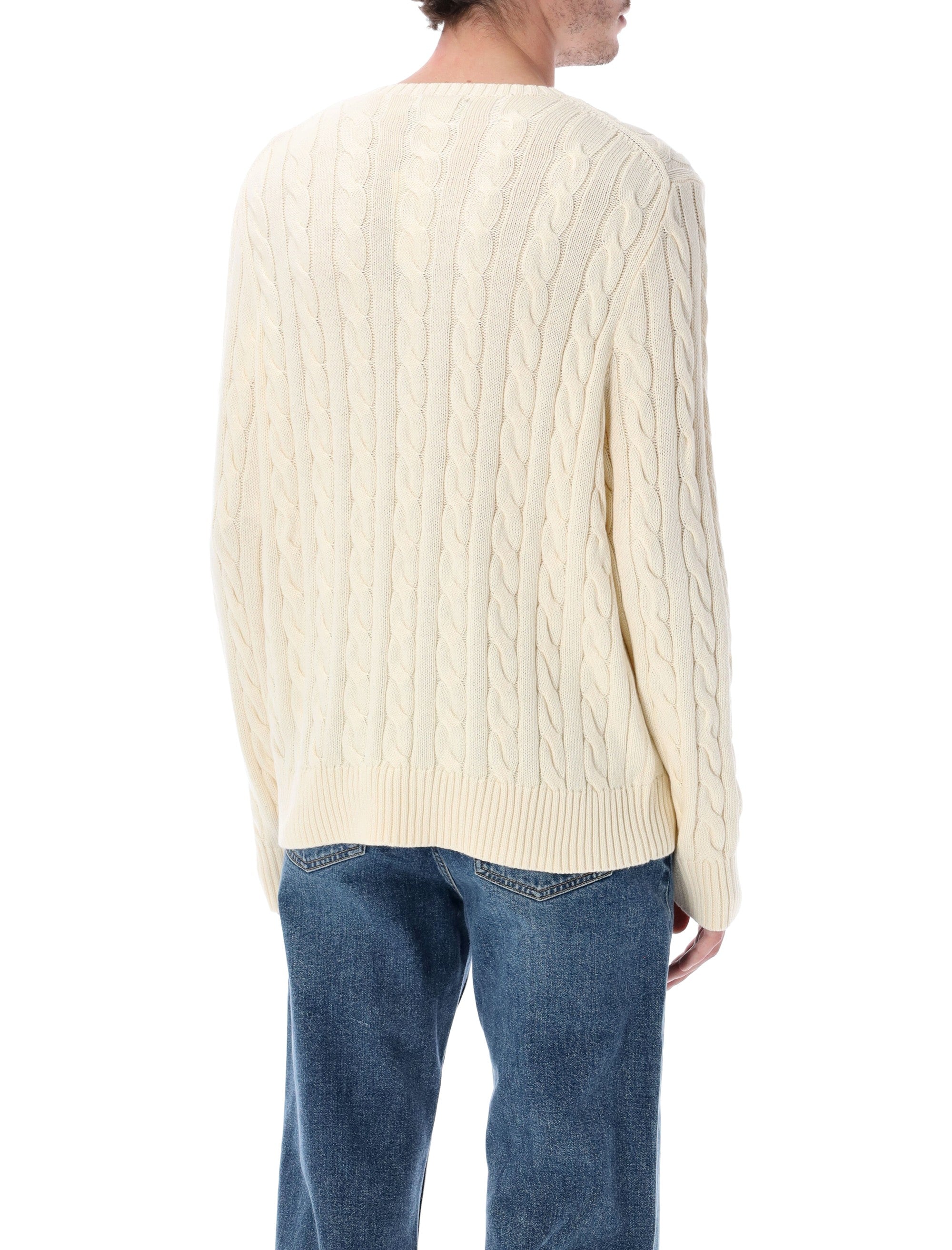 Cable-Knit Sweater With Iconic Embroidery