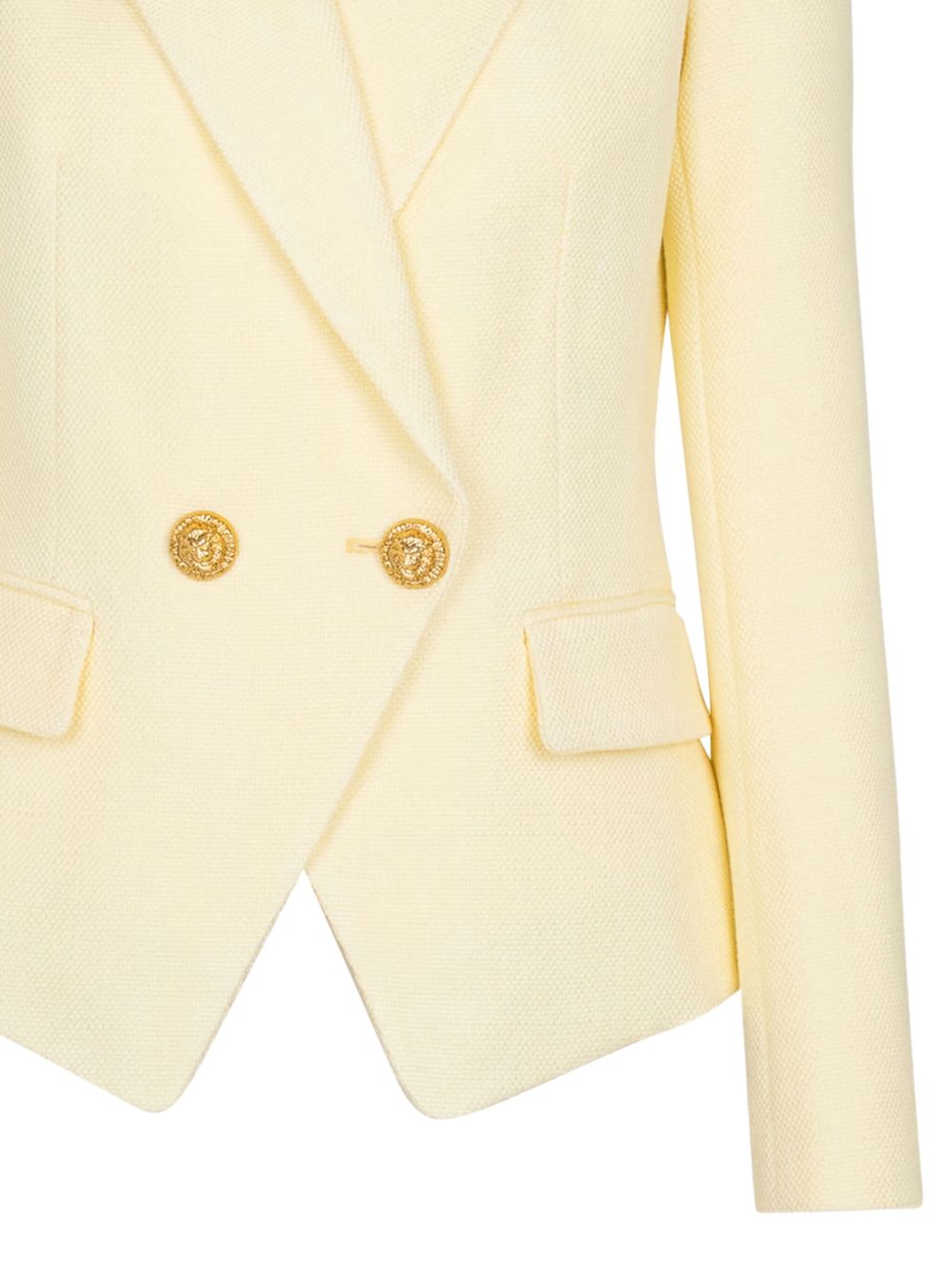 Double-Breasted Tailored Jacket with Padded Shoulders