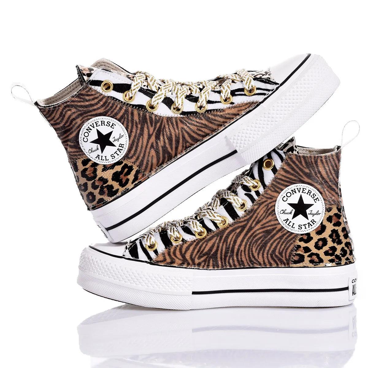 Platform Jungle Mix High-Top Sneakers