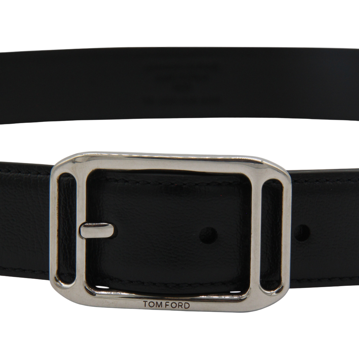 Sleek Black Leather Belt