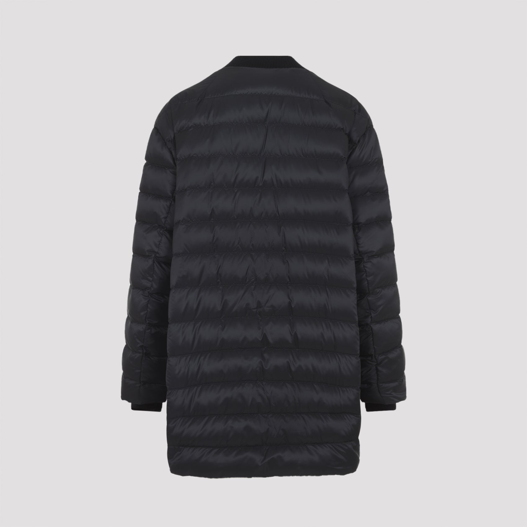 Oversized Black Flight Parka With Distinctive Quilted Design