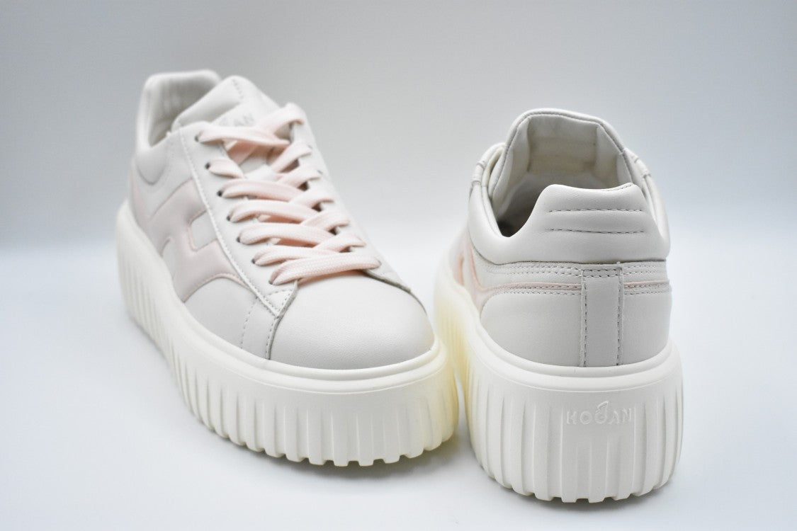 Ivory Pink Sneakers With Chunky Platform Sole