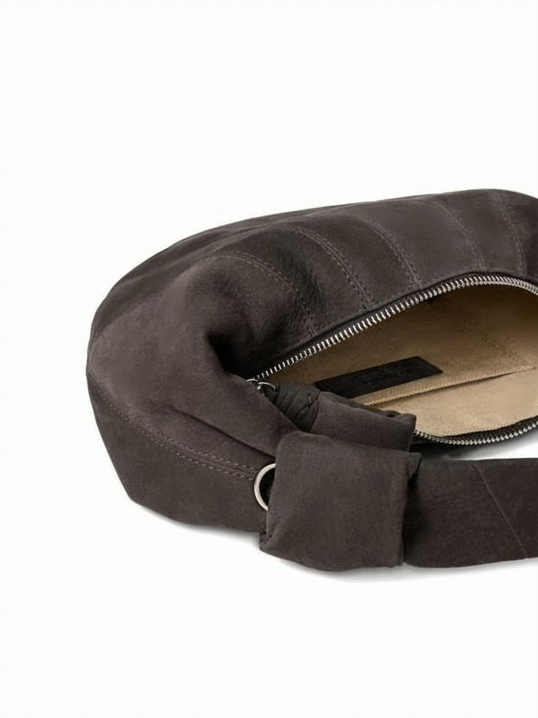 Cream Fortune Croissant Calf Leather Bag