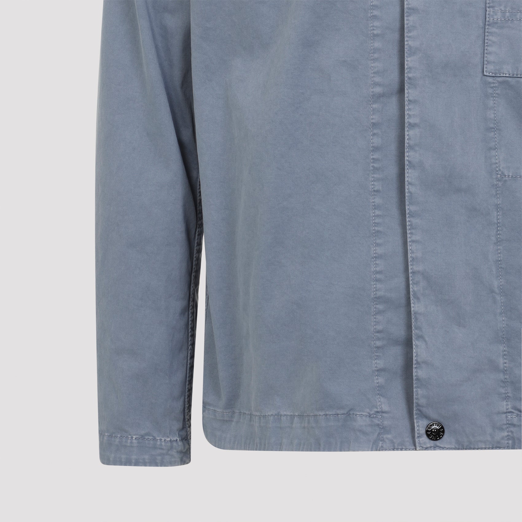 Relaxed Fit Blue Cotton Blend Shirt