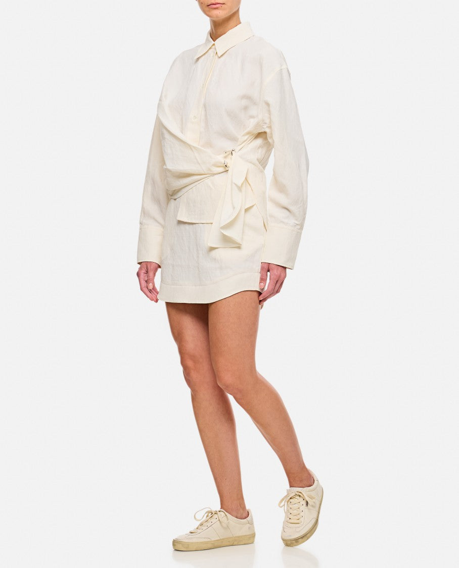 Curved Hem Mini Skirt