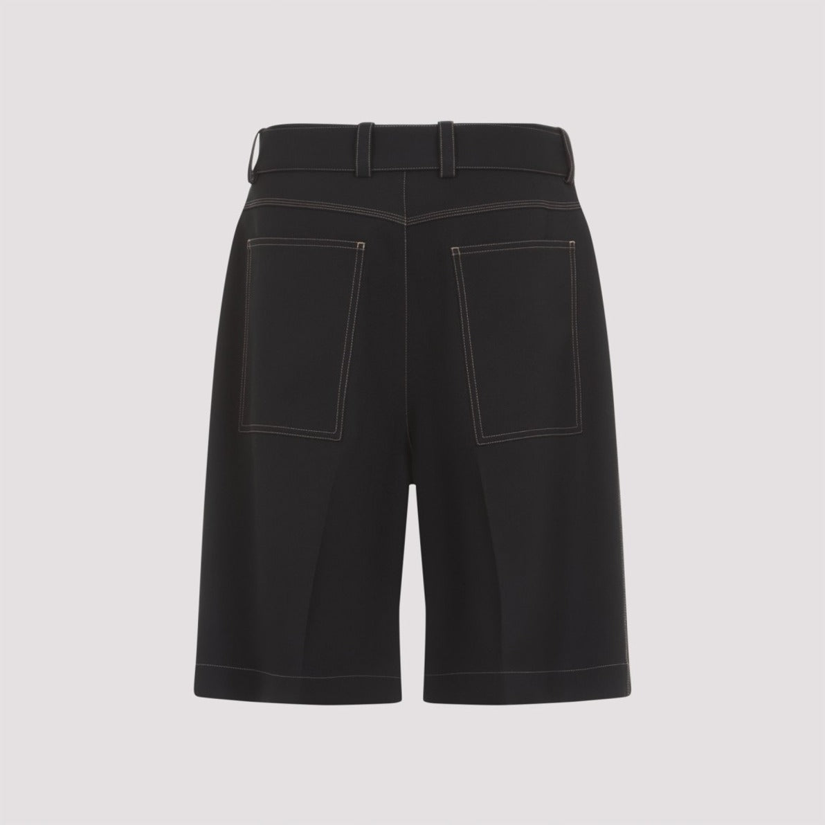 Tailored Black Polyester Shorts