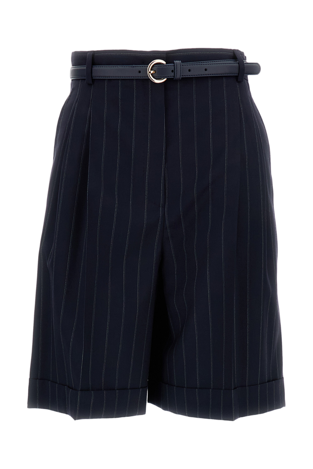 Blue Pinstriped Ere Wool Bermuda Shorts