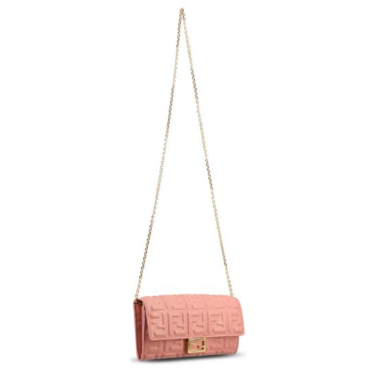 Embossed Geometric Pattern Sheepskin Leather Shoulder Bag