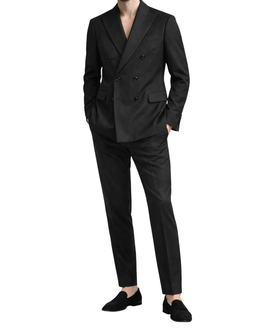 Blue Double Breasted Tailored Suit