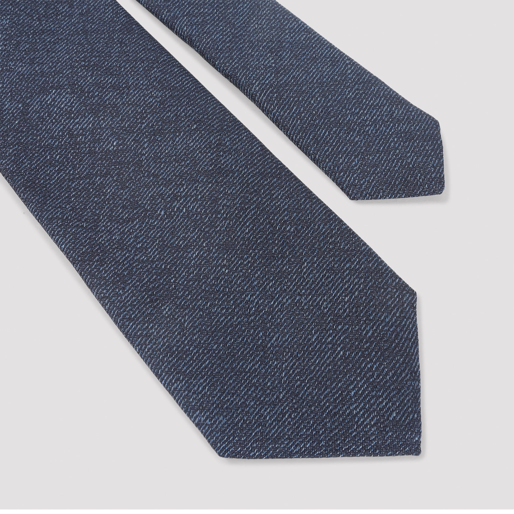 Textured Blue Silk Tie