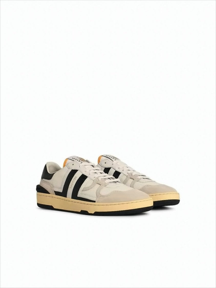 Low-Top Sneakers with Suede and Smooth Leather Accents