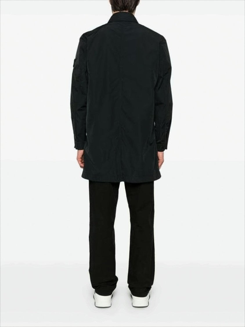 Black Jacket with Concealed Button Placket