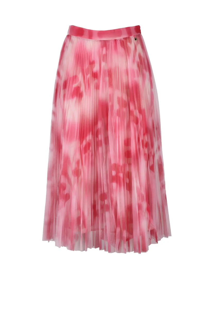 Pleated Tulle Skirt - Fuchsia