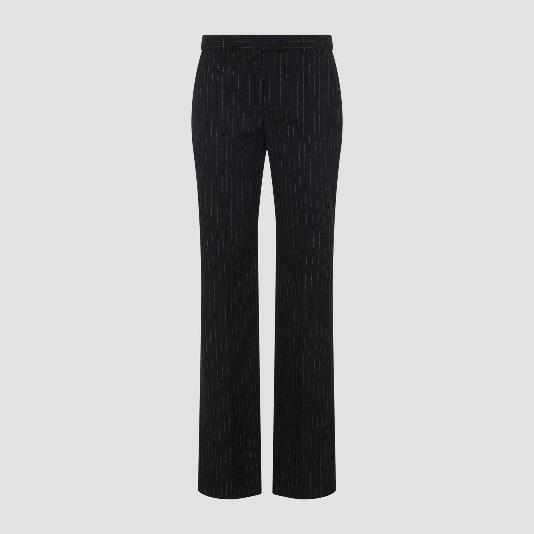 Tailored Black Trousers with Subtle Pinstripe