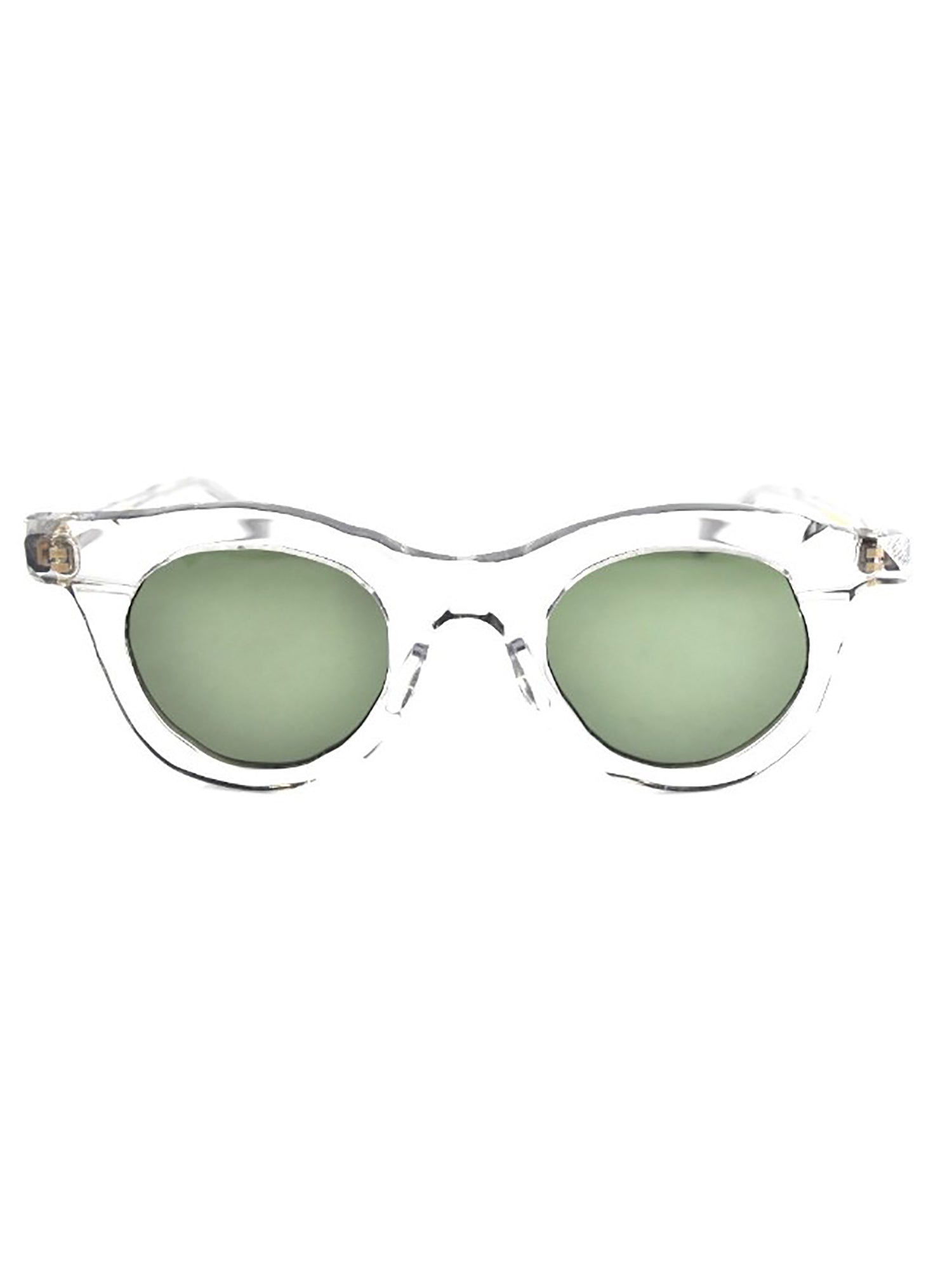 Cat-Eye Sunglasses with Transparent Acetate Frame