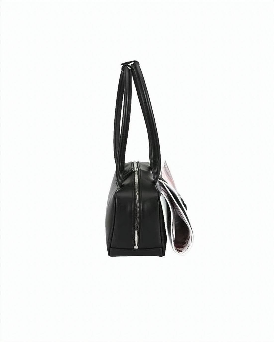 Contemporary Shoulder Bag with Graphic Print Flap