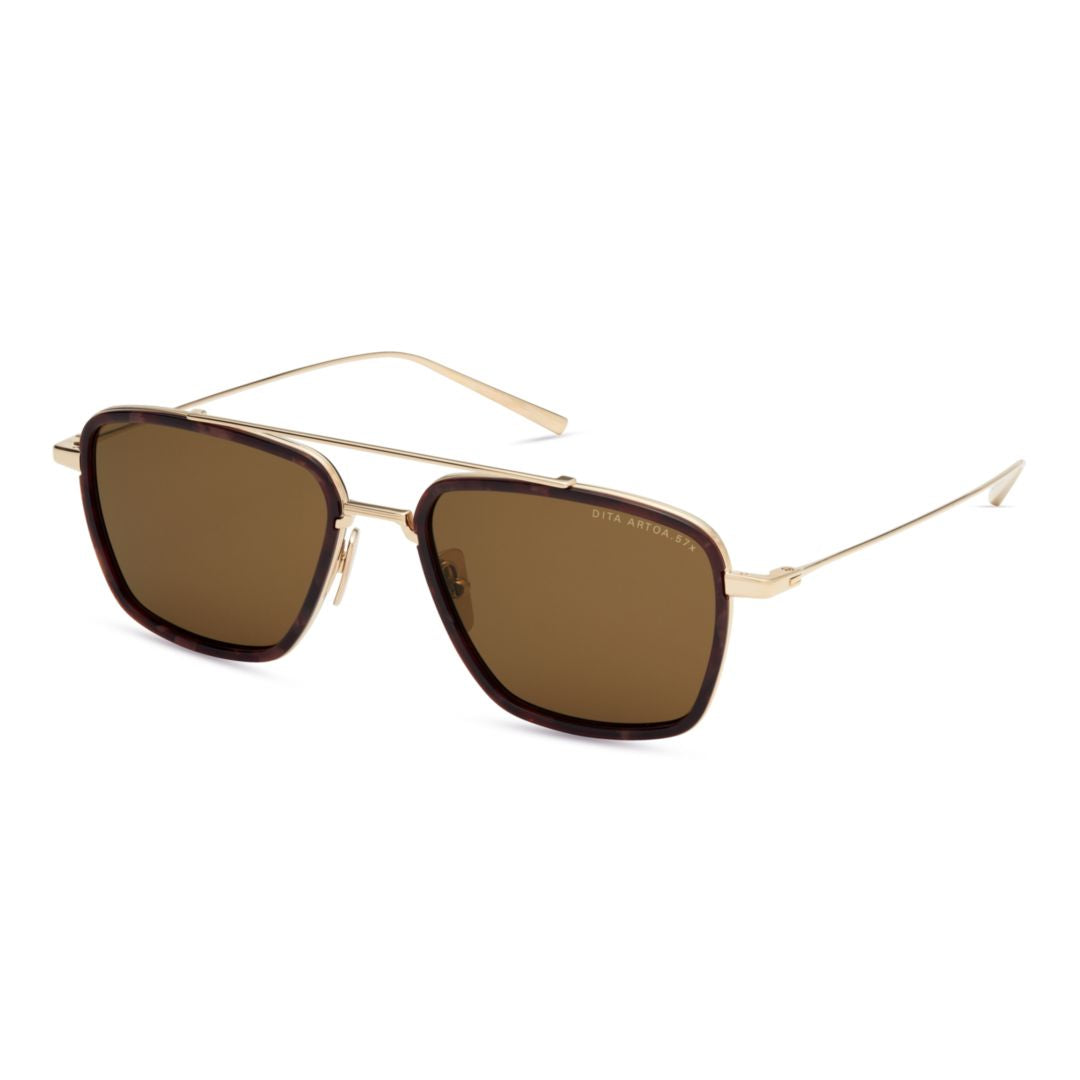 Artoa.57x Geometric Square Sunglasses with Subtle Tortoiseshell Accents