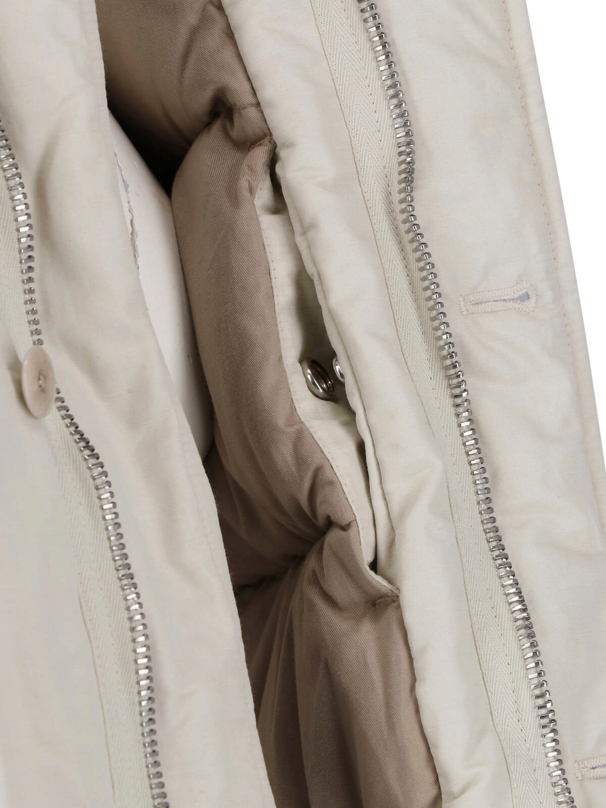 Neutral High Padded Collar Cropped Jacket