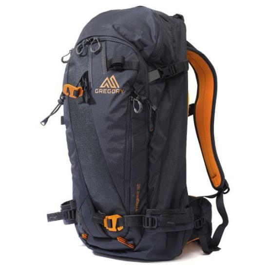 Structured Black Backpack with Contrasting Orange Accents
