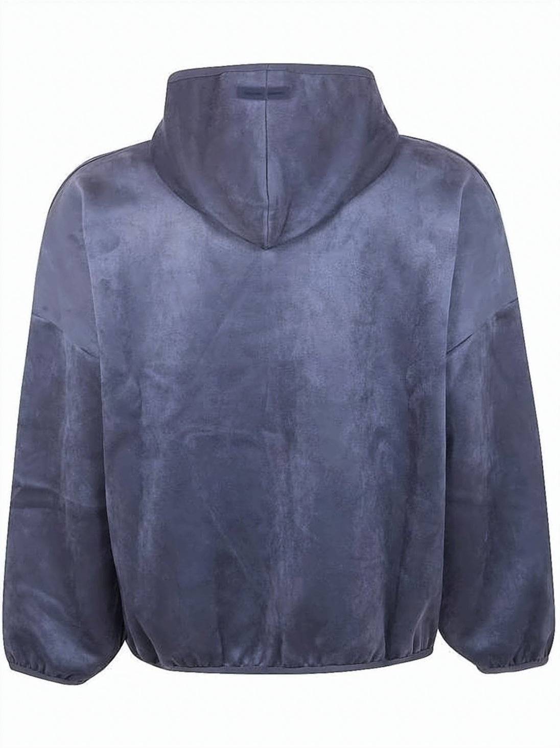 Suede-Fleece Modern Hoodie with High Neckline