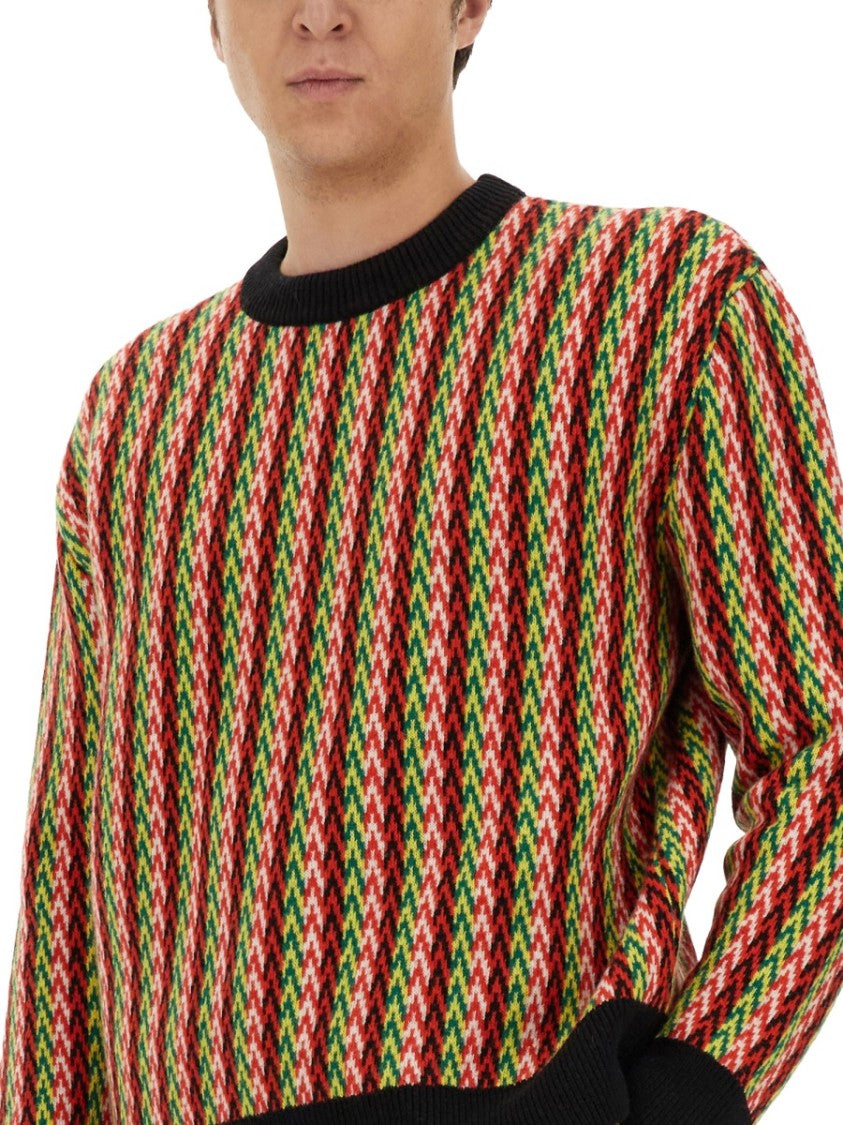 Zigzag Pattern Merino Wool Sweater