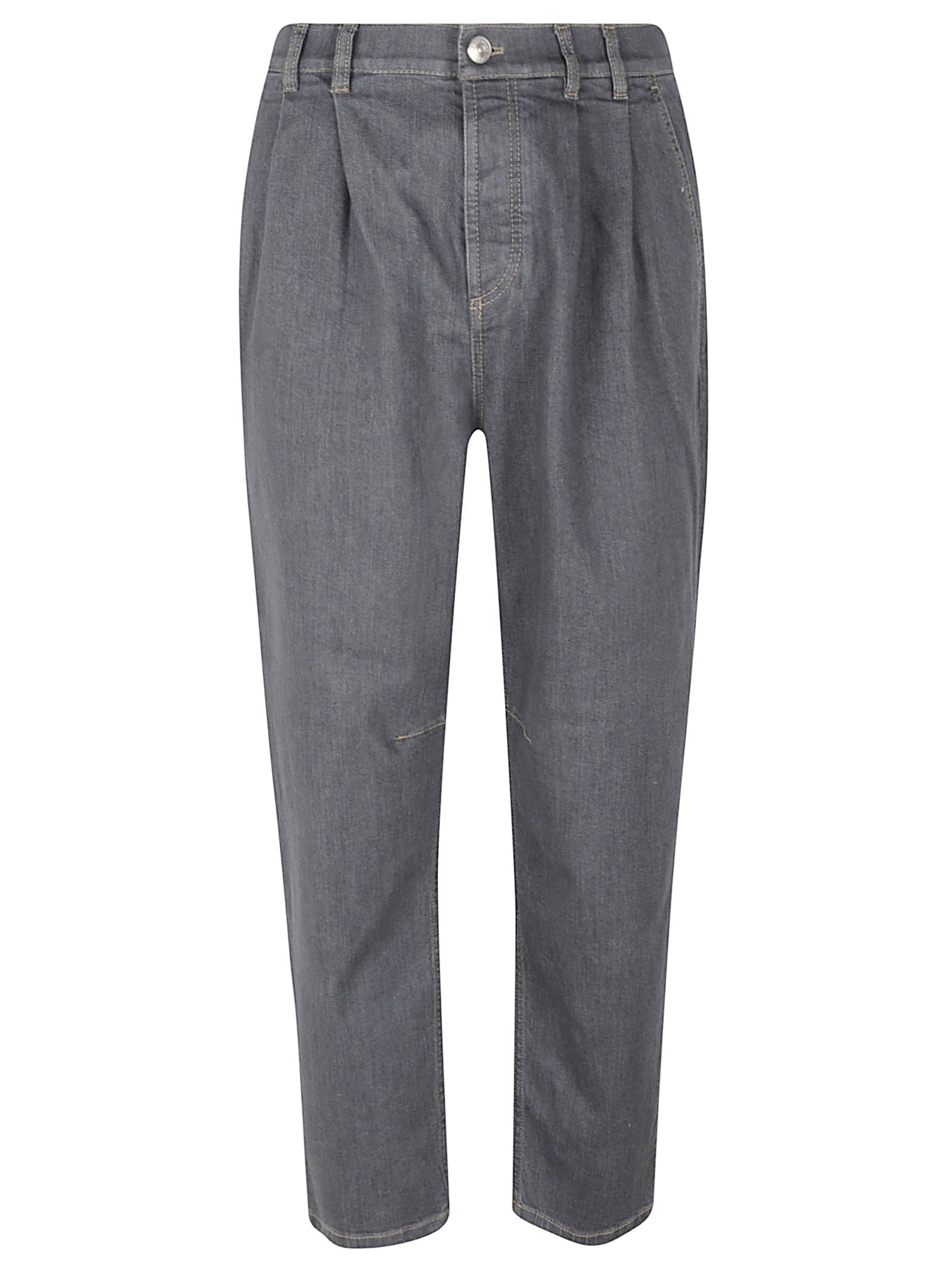 Five-Pocket Grey-Scale Denim Trousers