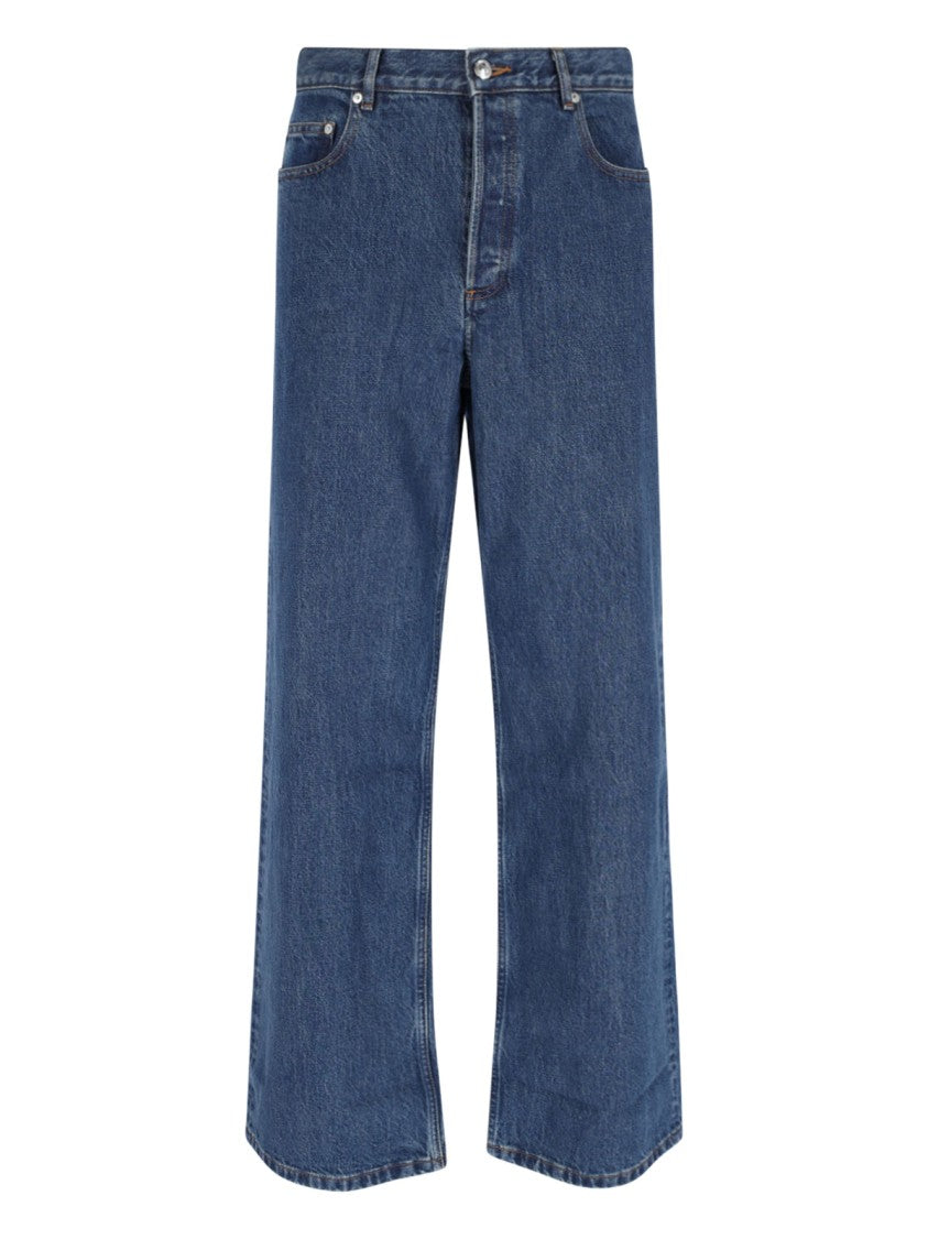 Straight Jeans, In Blue Denim, Medium Waist