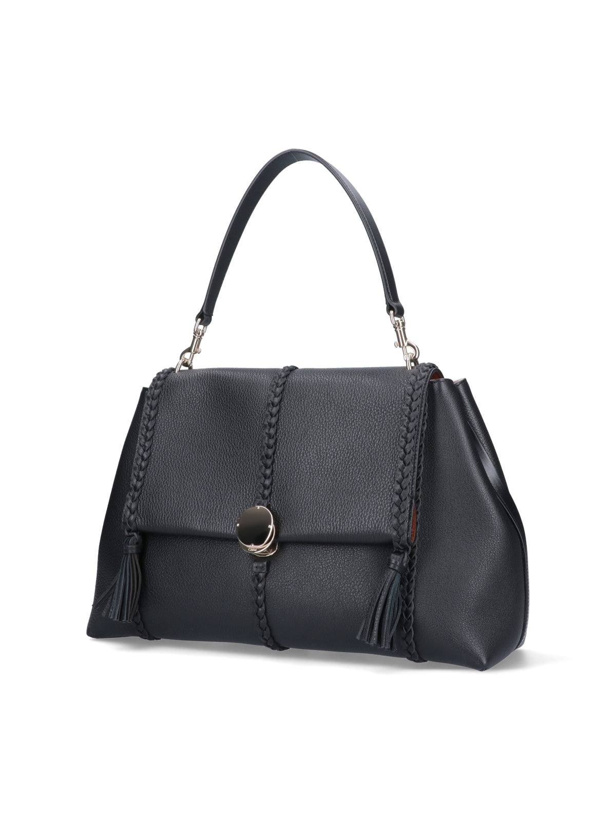Black Penelope Large Hammered Leather Bag
