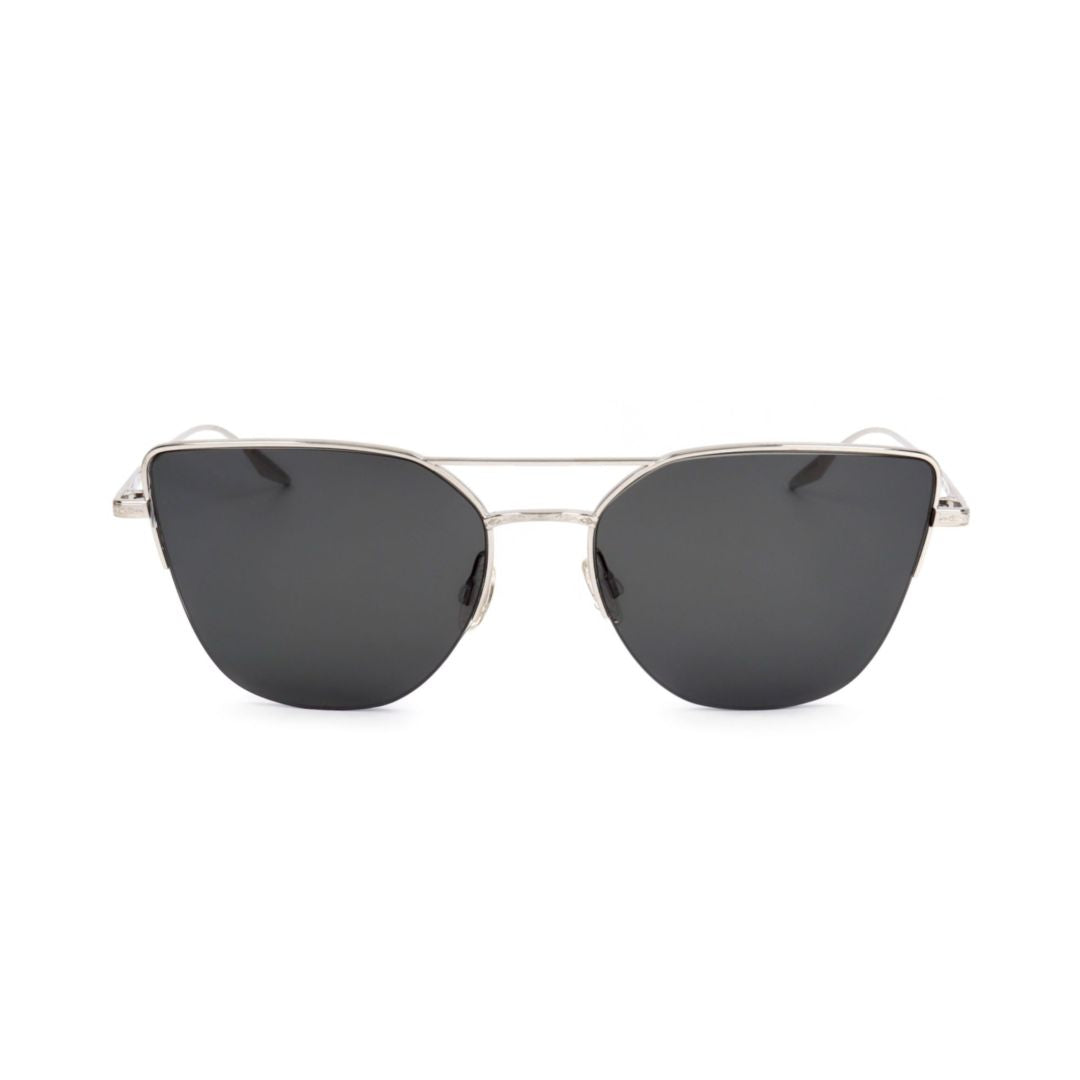 Bp0090 582ax Sleek Silver Cat-Eye Sunglasses with Minimalist Charm