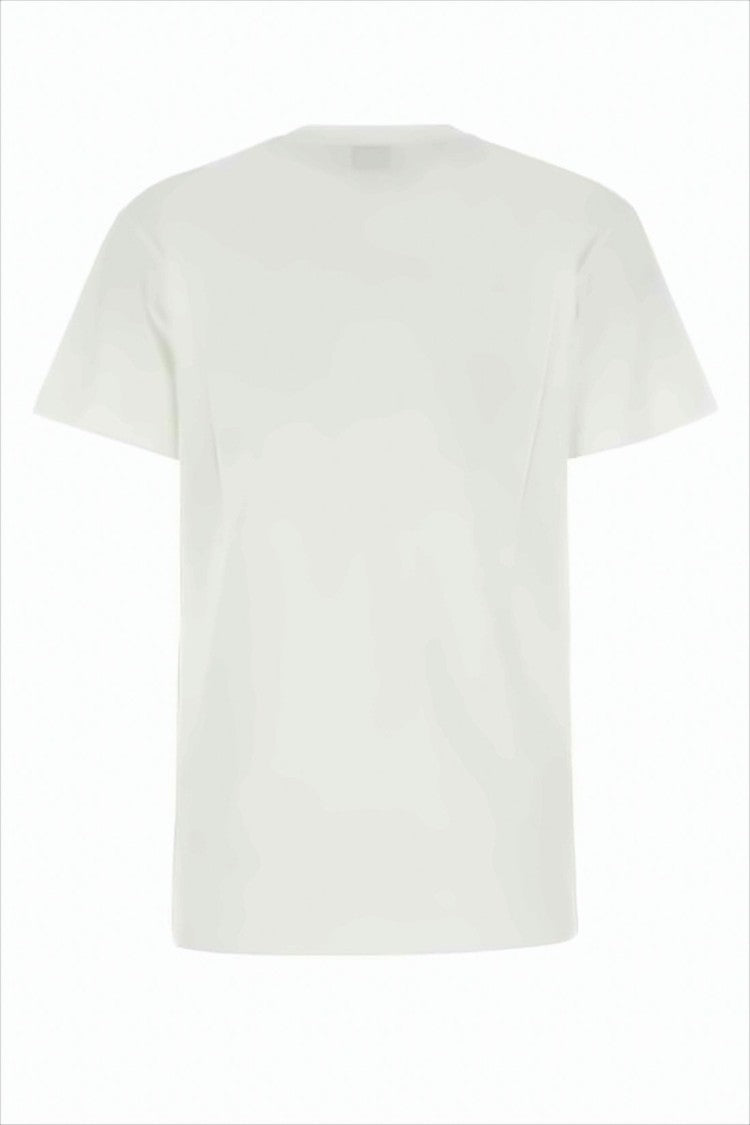 Short-Sleeved Relaxed White T-Shirt with Subtle Logo