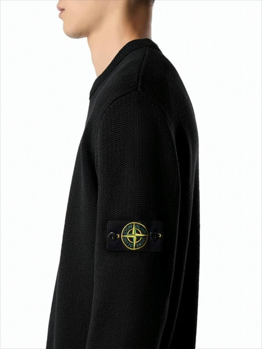 Knit Sweater with Signature Sleeve Patch