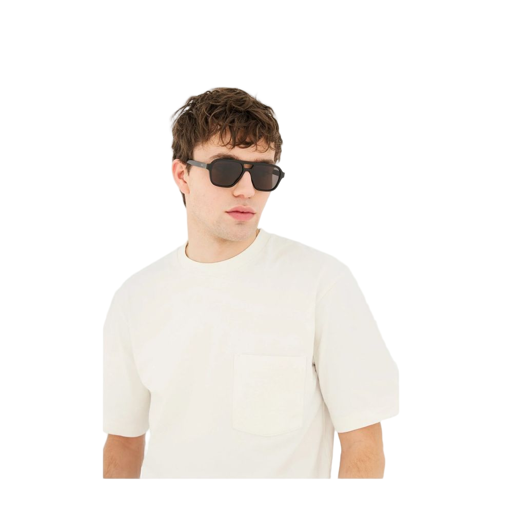 Maneval Black Pilot-Style Sunglasses