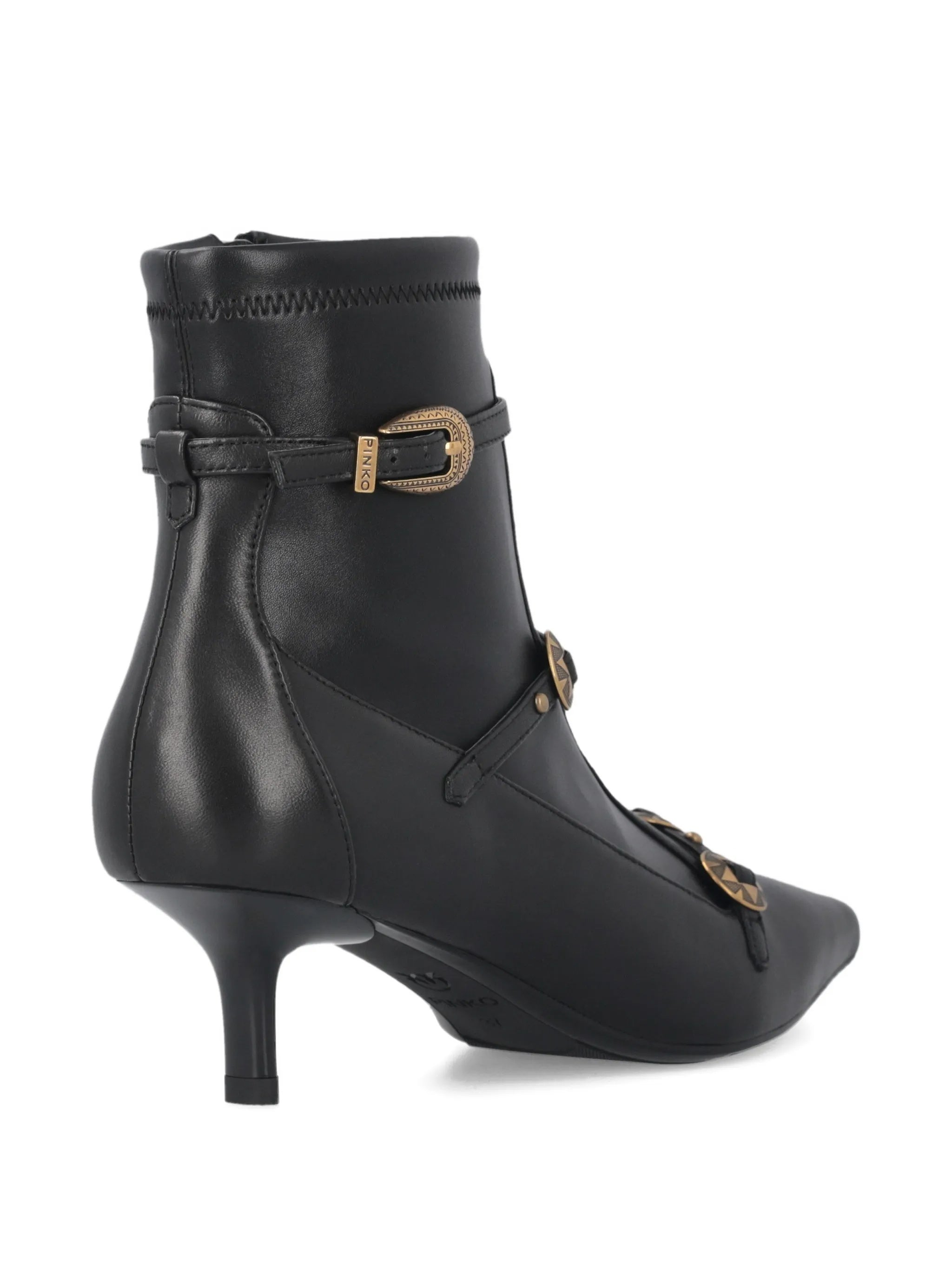 Black Gloria 20 Leather Kitten-Heel Boots