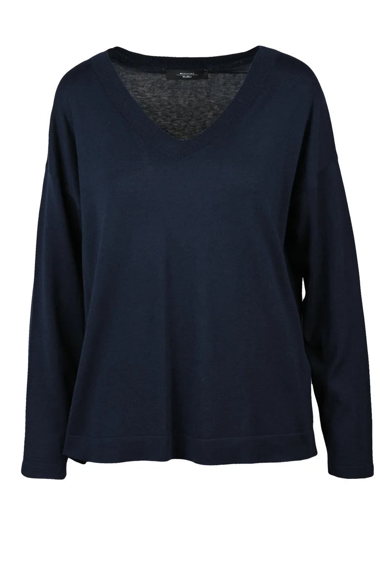 Silk Cotton Knit - Navy Blue