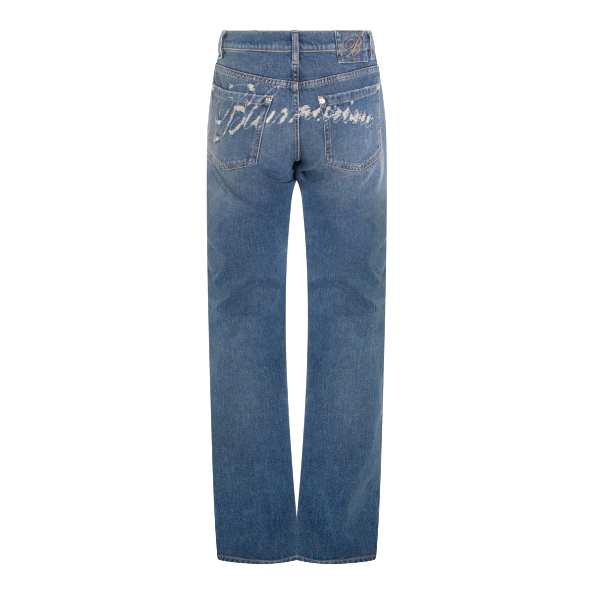 Straight-Leg Jeans with Embroidered Logo Detail