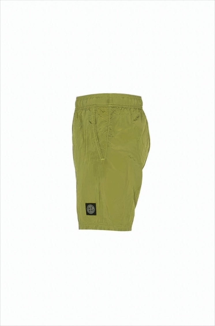 Mid-Thigh Length Green Swim Shorts