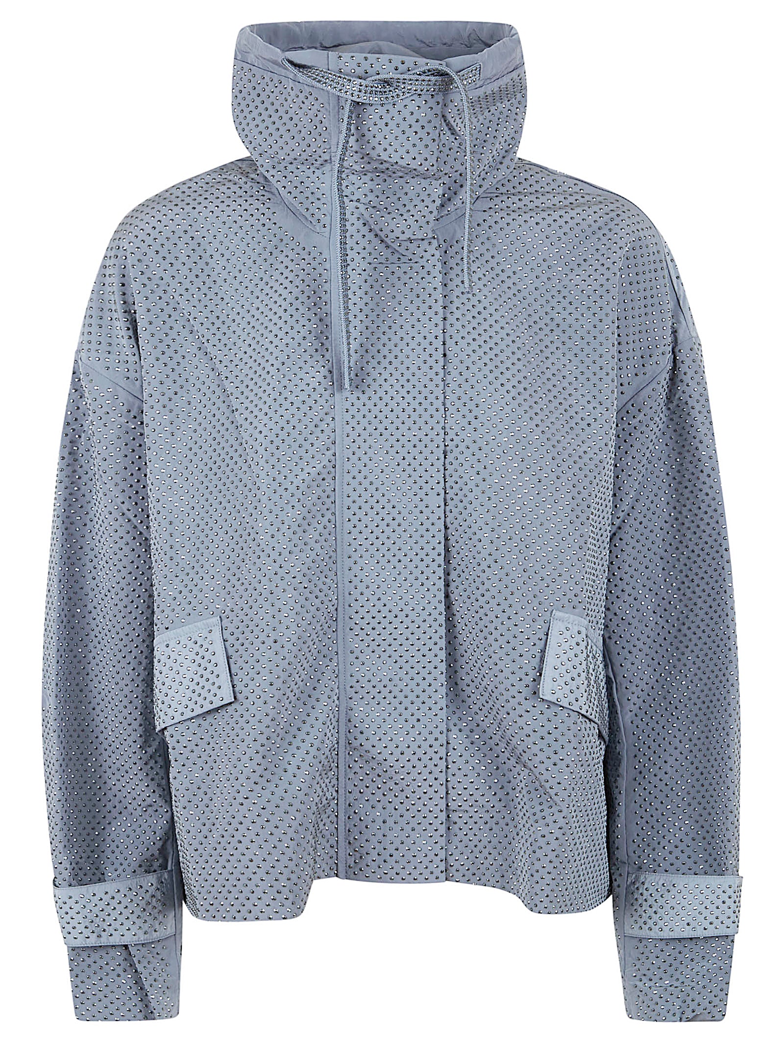 Structured Grey Cape with High Collar
