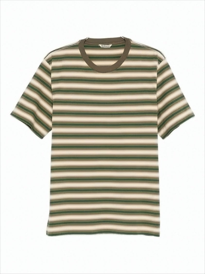 Short-Sleeved Striped T-Shirt With Round Neckline